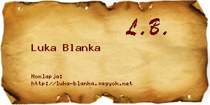 Luka Blanka névjegykártya