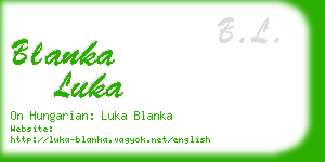 blanka luka business card